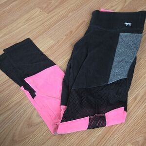PINK Victoria's Secret Black and Pink Kids Leggings